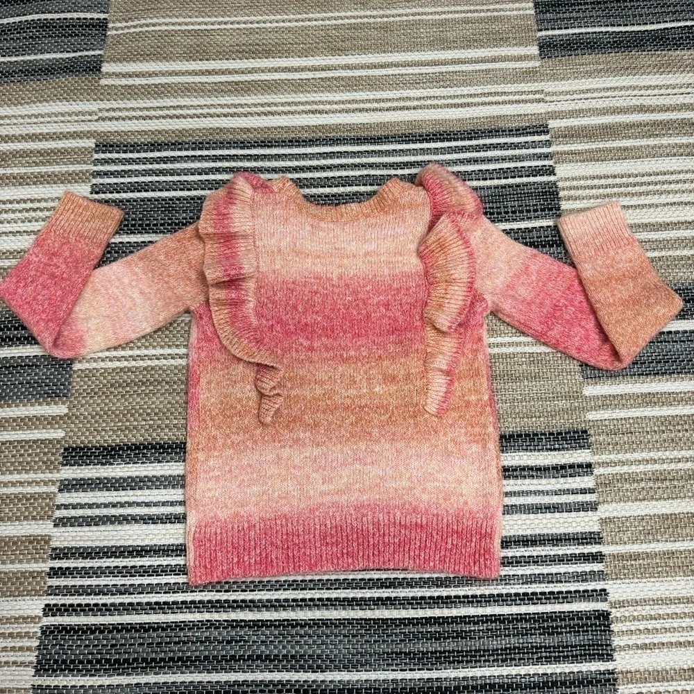 Tucker + Tate Ombre Long Sleeve Ruffled Pull Over Sweater Size 5